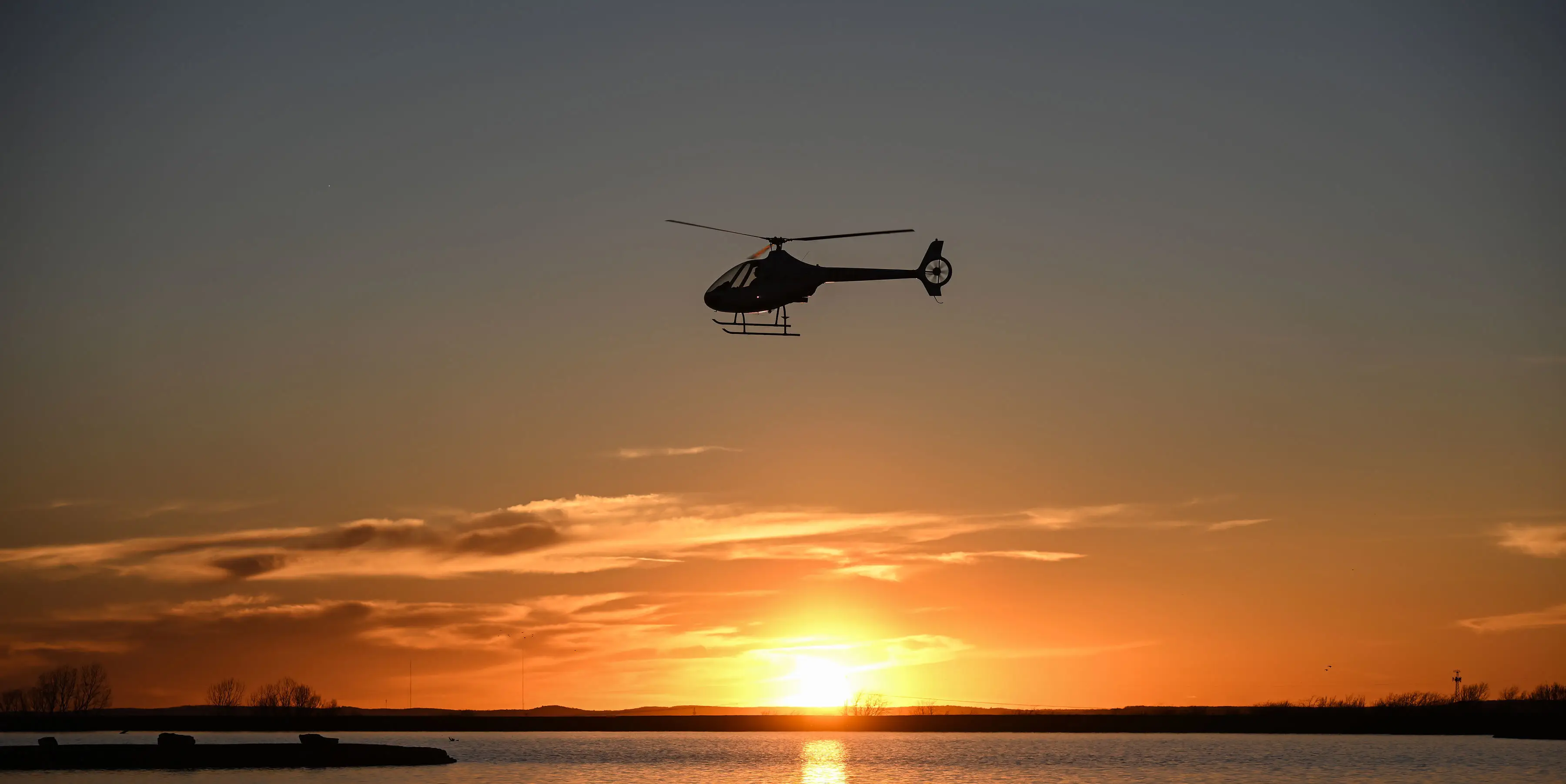 TruFlight Helicopter in the sunset